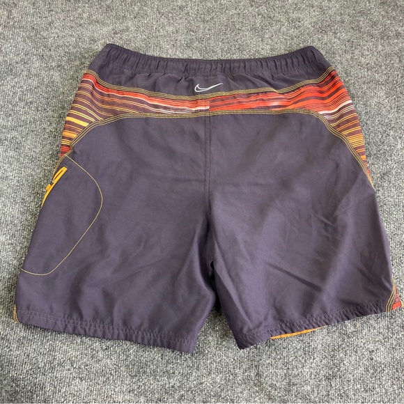 Nike Men Swimwear M Black Swim Trunks Logo Swoosh Surf Beach - Picture 6 of 8